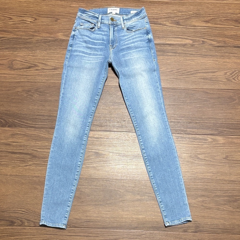 FRAME Le Skinny de Jeanne Jeans 25 Light Wash Stretch Skinny Denim